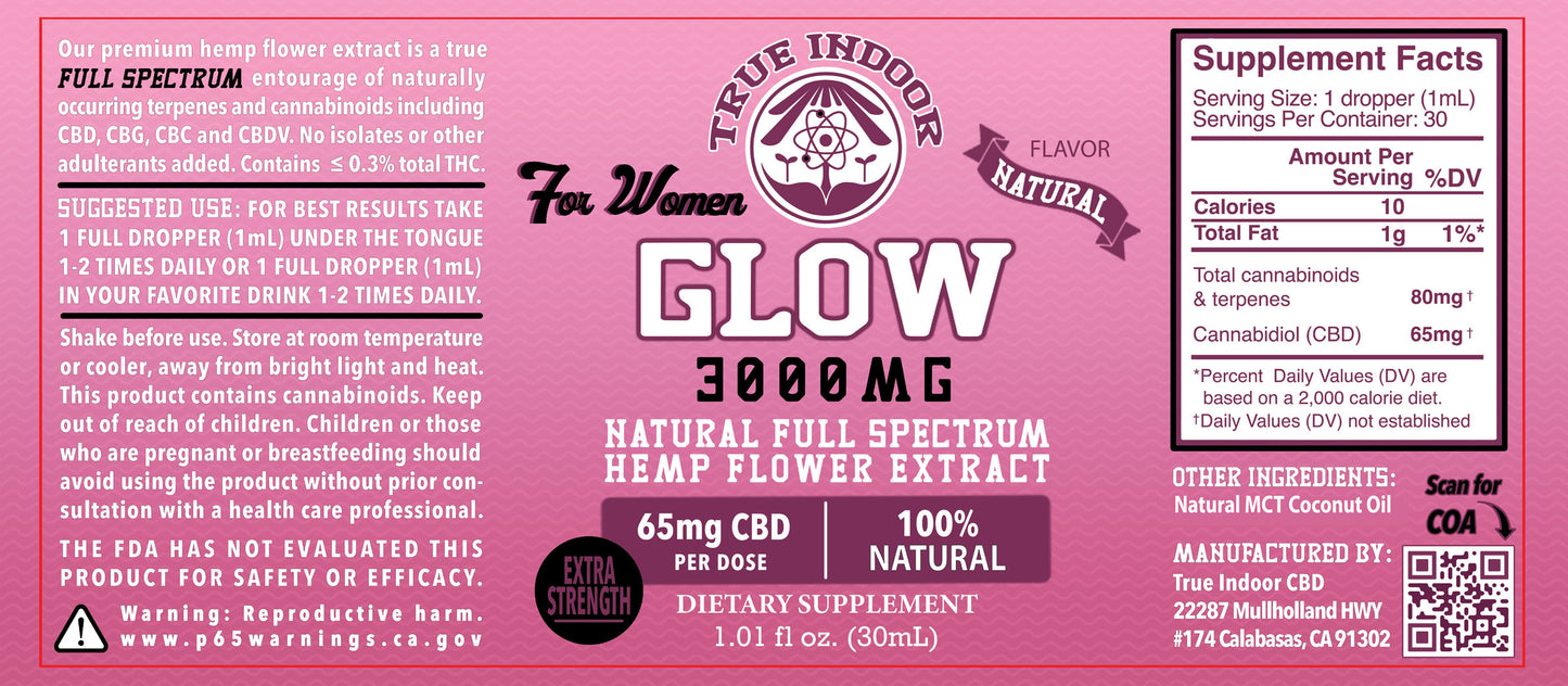 GLOW Full Spectrum CBD Flower Extract for Women